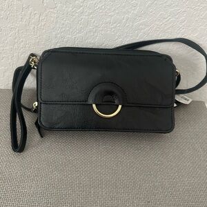 Brand New with tags Black Crossbody Bag with Gold Accent